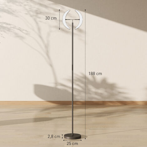 Lampadaire RGB, lampe à intensité variable avec options d'éclairage multicolores, orientable, noir