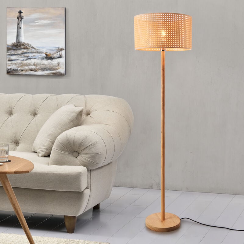 Lampadaire Rochdale hauteur 154 cm E27 jaune-brun [ Lux.pro