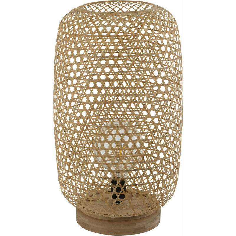 Lampadaire lampadaire rotin lampe bambou naturel, changement de couleur dimmable, 1x 10W 1x 806lm 2700-6500K, LxPxH 27,5x21,5x29 cm, salon