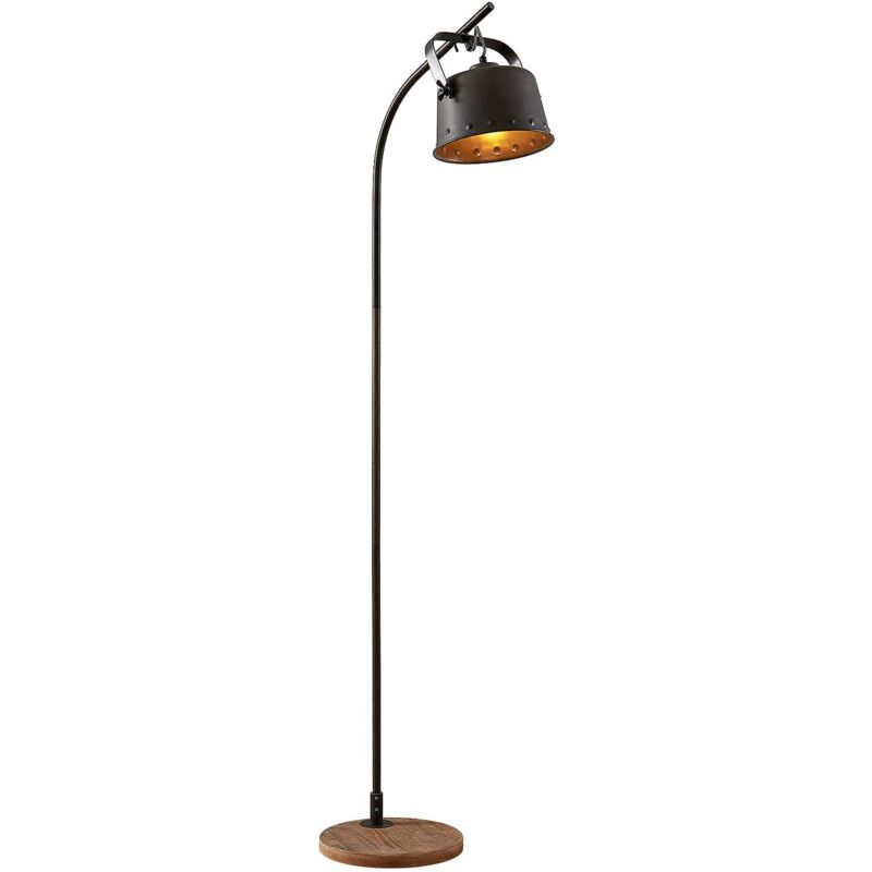 Lampadaire 'Rubinjo' en métal pour salon & salle à manger - brun, noir