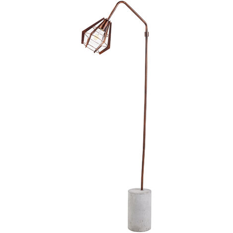 Lampadaire Rustica lampe de sol sur pied cuivrée avec ciment VN-L00046-EU - Marron