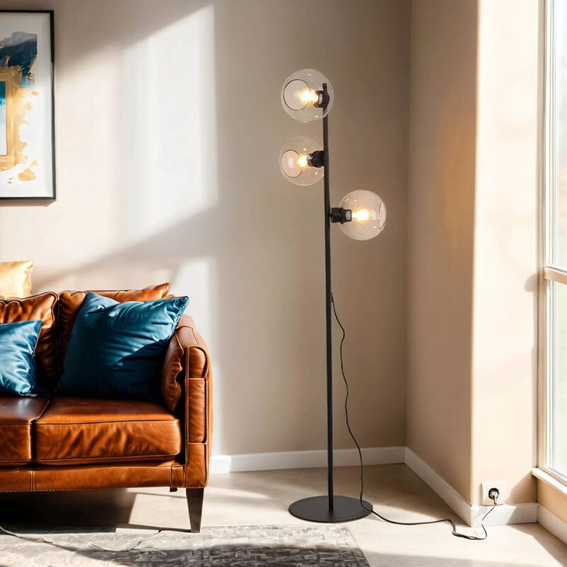 Lampadaire salon 160 cm en gris Lampadaire