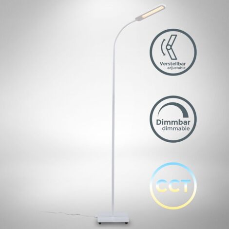 Lampadaire salon blanc LED 6,5W luminosité réglable flexible fonction TOUCH, lampadaire moderne chambre bureau salle à manger