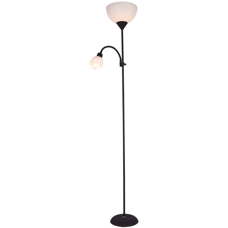 Lampadaire série Nawis 1760 mm E27 avec liseuse E14 noir