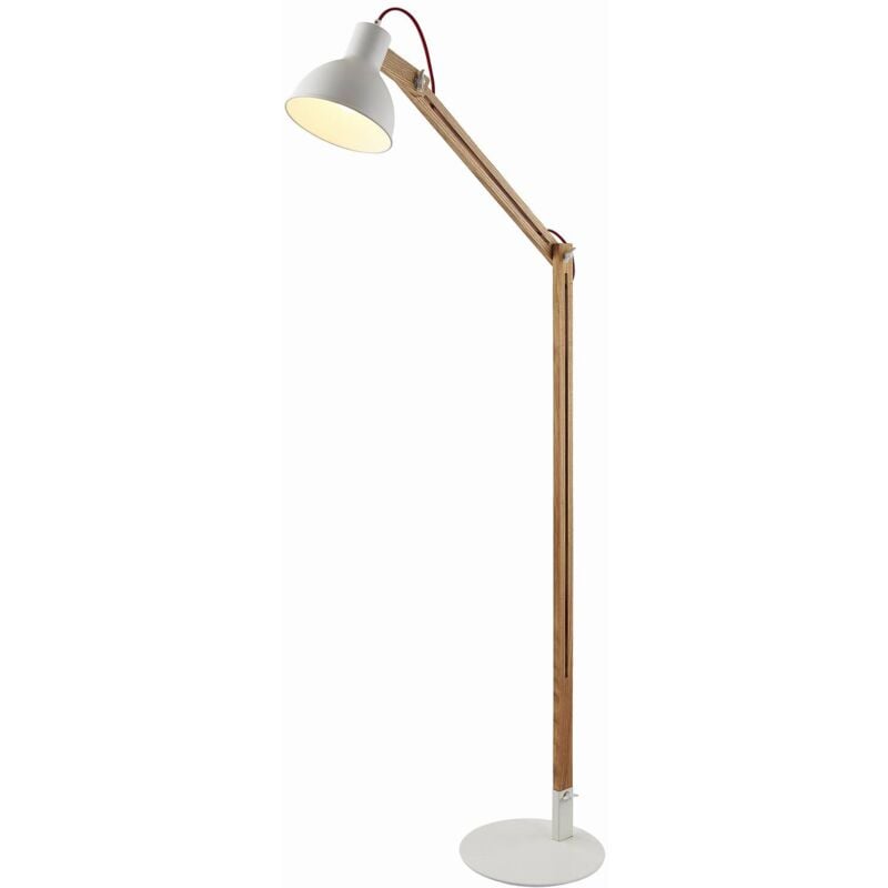 Lampadaire Bois 'Shivanja' en bois pour bureau - blanc, frêne