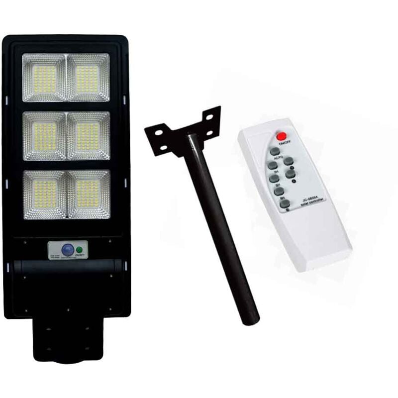 Lampadaire solaire avec détecteur de mouvement et télécommande, 160 W, 440 LED