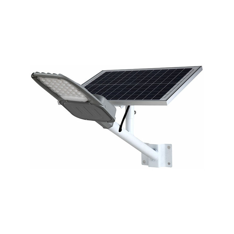 Lampadaire Solaire de LED Pro Bridgelux pour L'éclairage Public 100W avec Télécommande Blanc Froid 6500K | IluminaShop