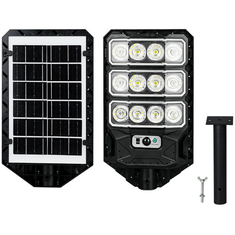 Lampadaire solaire extérieur avec télécommande, lampadaire solaire (extérieur), détecteur de mouvement, lampadaire solaire led étanche pour parkings,