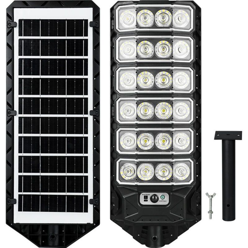 Lampadaire solaire extérieur avec télécommande, lampadaire solaire (extérieur), détecteur de mouvement, lampadaire solaire led étanche pour parkings,