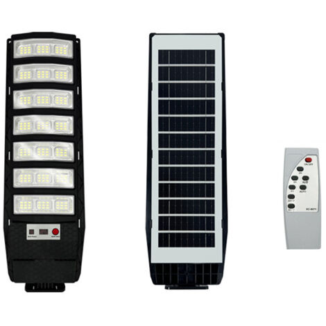 Lampadaire solaire extérieur de 80 000 lumens, projecteur solaire à détection automatique du crépuscule à l'aube, étanche, adapté aux espaces extérieurs tels que les cours, les garages et les patios
