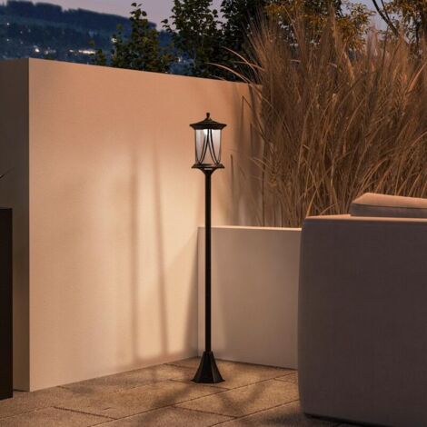 Lampadaire solaire extérieur lampadaire de jardin LED avec interrupteur marche/arrêt 17 x 17 x 127 cm noir