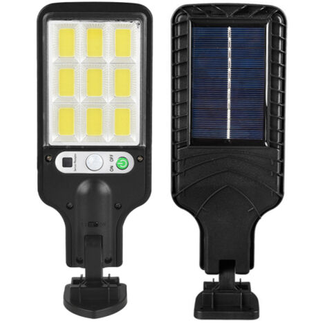 Lampadaire solaire extérieur LED avec détecteur PIR – étanche, angle 120°, 3 modes réglables, télécommande, pour jardin, allée, garage