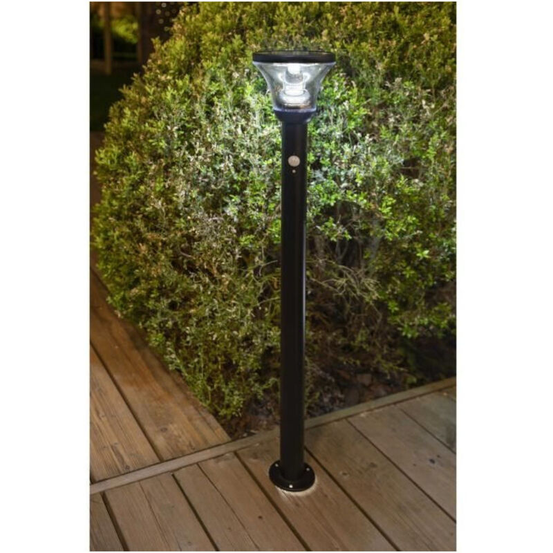 Lampadaire solaire Galix G4595C - Tres éclairant - Inox avec détecteur - H93 cm - 1000 Lumens