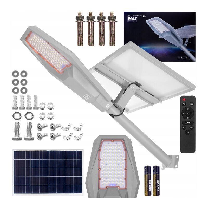 LAMPADAIRE SOLAIRE LED 2000W 50Ah Lanterne DE PÔLE DE JARDIN EXTÉRIEUR