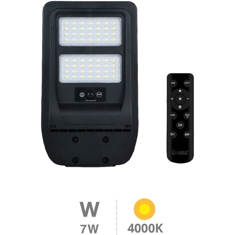 Lampadaire solaire led Buat avec capteur de mouvement et de crépuscule 7W 4000K IP65