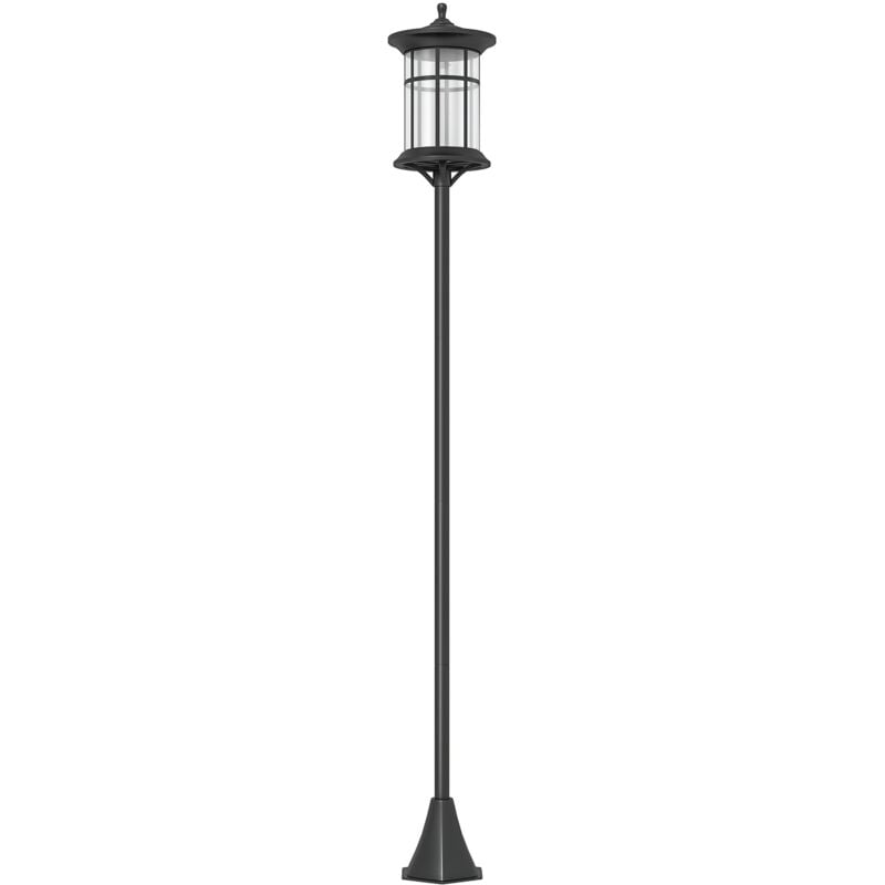 Lampadaire solaire led extérieur sur pied h. 184 cm noir