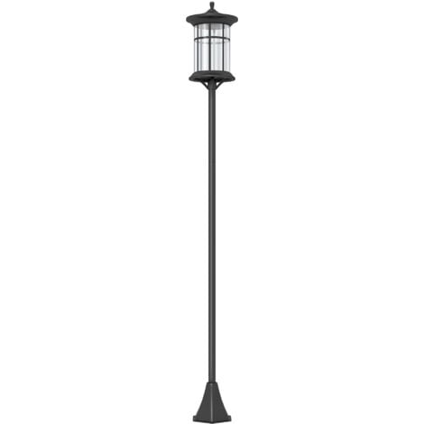 Lampadaire solaire LED extérieur sur pied H. 184 cm noir