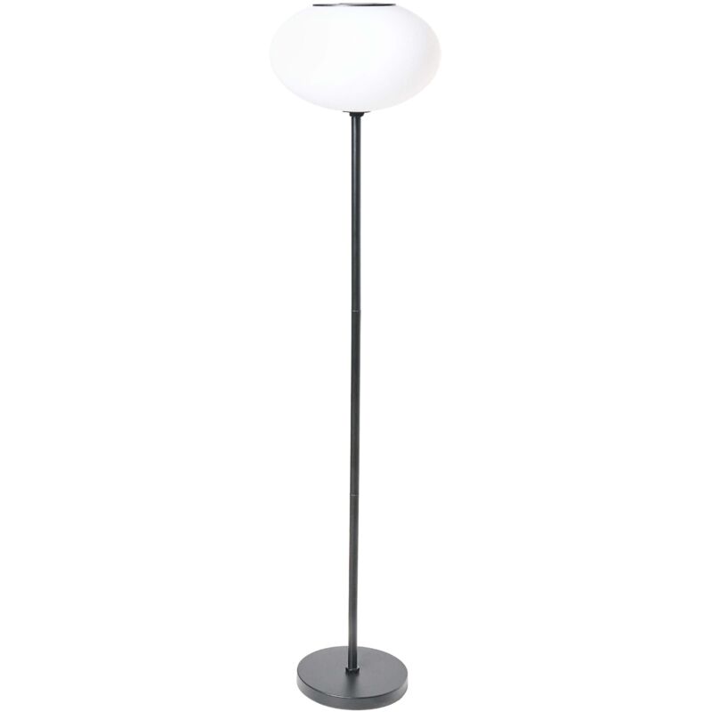 Lampadaire Solaire LED Moderne en Matériau Synthétique Abat-Jour Base en Fer Faible Consommation d'Énergie Blanc Lumbe