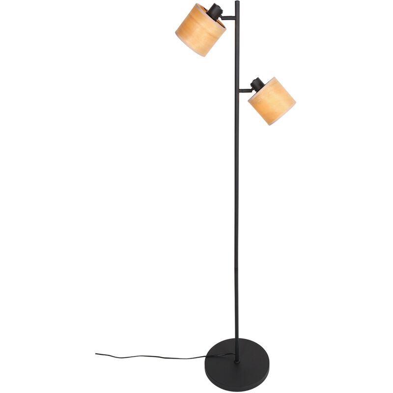 Mexlite - lampadaire - Bambus - noir - bambou - Ø 28cm - E14 -
