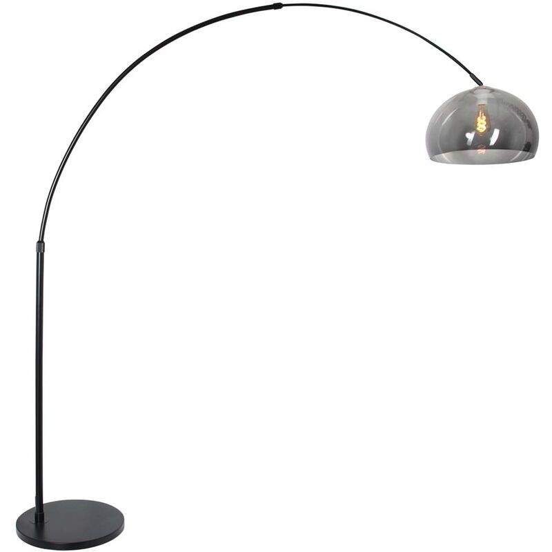 Lampe arc lampadaire lampadaire lampe de salon métal noir gris h 205 cm