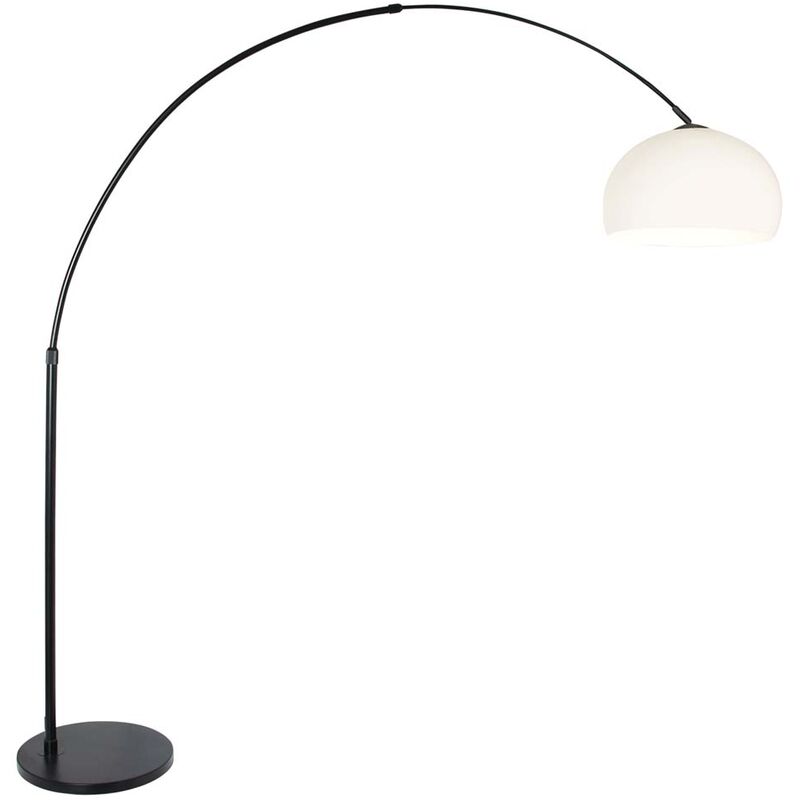 Lampe arc lampadaire métal noir blanc liseuse h 200cm