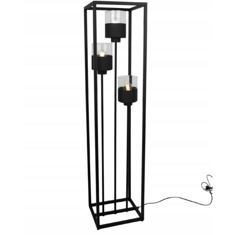 LAMPADAIRE SUR PIED MÉTAL ABAT-JOUR NOIR 130 CM