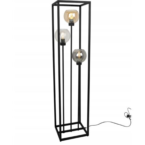 LAMPADAIRE SUR PIED MÉTAL ABAT-JOUR NOIR 130 CM
