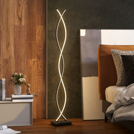 Lampadaire sur pied salon. lampe salon 3 niveaux de luminosité réglables à double spirale avec interrupteur à pied. noir