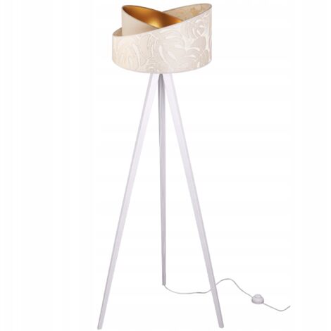 LAMPADAIRE SUR PIED TRÉPIED ABAT-JOUR EN BOIS MOTIF