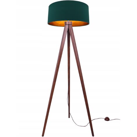 Lampadaire sur pied TRIPOD en bois doré