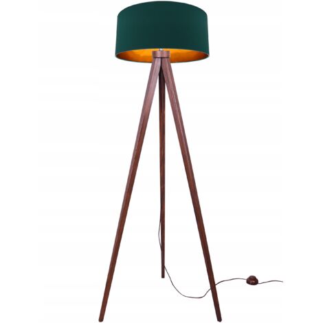 Lampadaire sur pied TRIPOD en bois doré