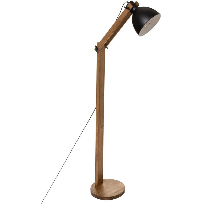 Pegane - Lampadaire sur pieds en bois de pin et fer coloris naturel / noir- Longueur 52 x Profondeur 28 x hauteur 158 cm