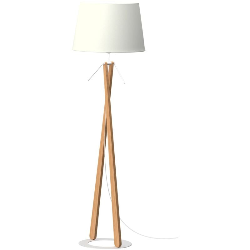 Lampadaire design, Lampadaire Zazou ls Blanc en Wood, Aluminor