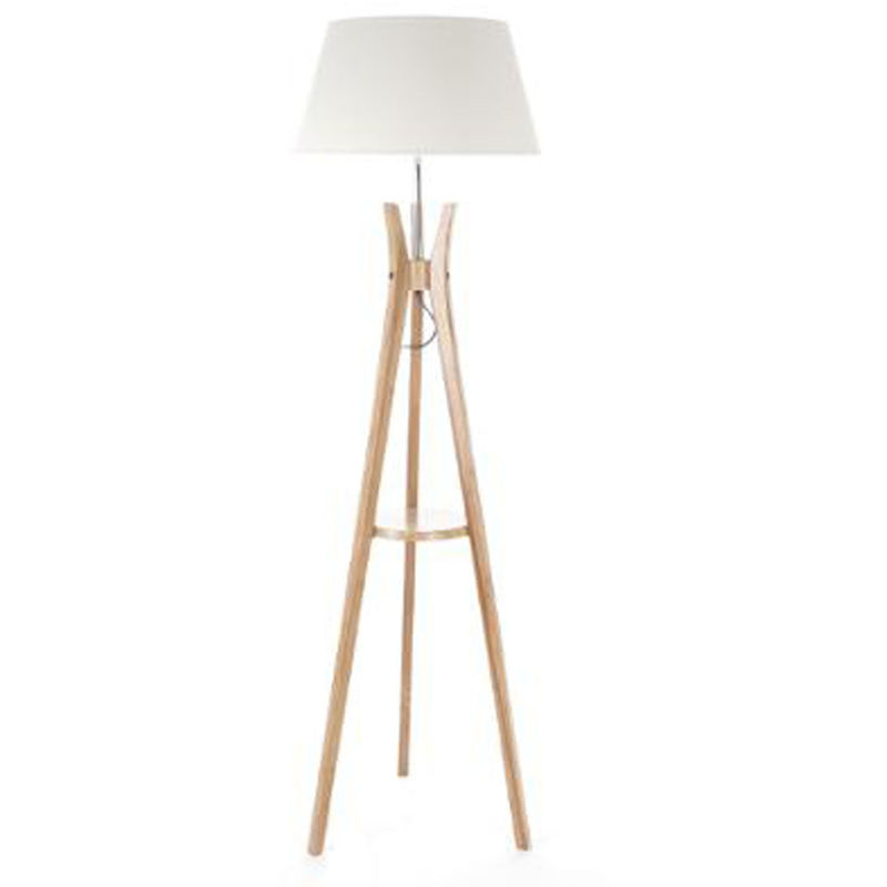 Lampadaire table en Bambou/ Lin - H 156 x D 46 cm - Pegane
