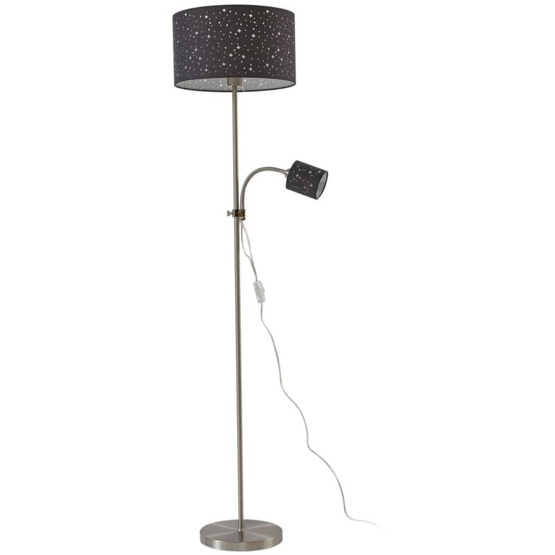 Lampadaire Tissu 'Melanie' en métal pour salon & salle à manger