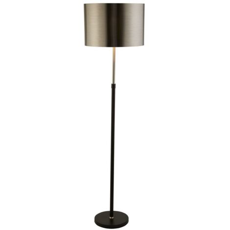 Lampadaire Touch 1x60W E27 Noir Argent Chrome Noir