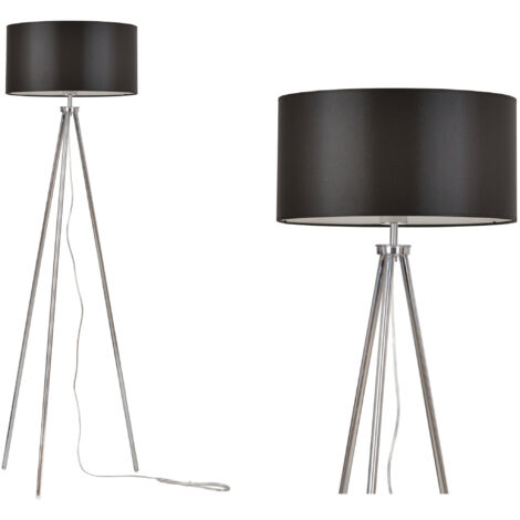 Lampadaire, trépied, chrome, abat-jour, 40 cm