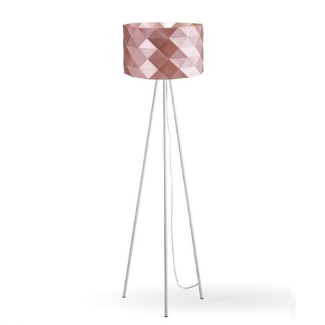 Lampadaire Trépied en Métal Rose en Métal Cm. 40x146h