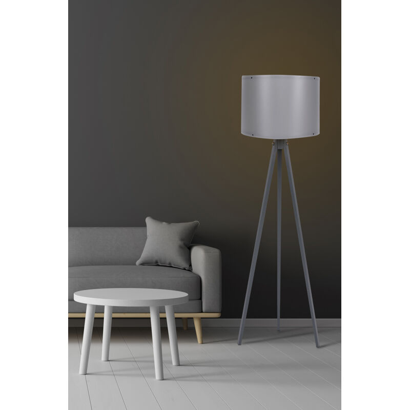 Cotecosy - Lampe de Sol Scandinave Colore Grise - Ø38 cm, Hauteur 145 cm, Type de Douille E27, pour Salon Moderne Cotecosy - Lampe de Sol Scandinave Colore Grise - Ø38 cm, Hauteur 145 cm, Type de Douille E27, pour Salon Moderne