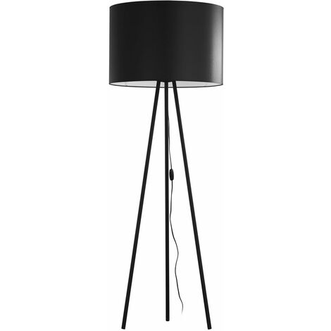 Lampadaire lampe trépied lampadaire en métal projecteur de plafond noir  cage ronde salon, télécommande dimmable, 1x LED RGB 8,5W 806Lm, DxH 60x150  cm