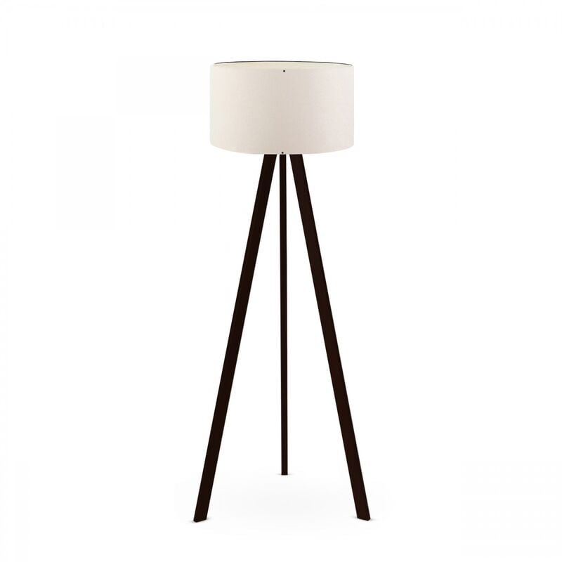 Lampadaire trépied obscure mdf crema, Tanganica, 21x38x140 cm, E27 Max 60 w - Beige - Wellhome