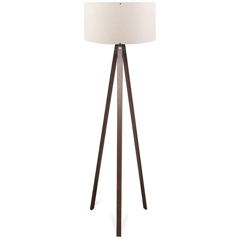 Lampadaire trépied obscure mdf, crema, Tanganica, 38x38x140 cm, E27 Max 60 w - Beige - Wellhome