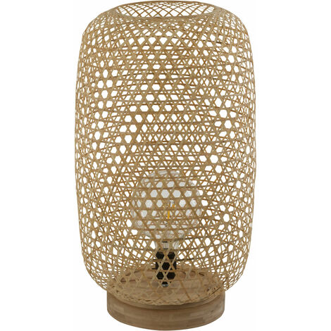 Lumisky Lampe de table sans fil LED IBIZA Beige Bambou H26CM pas cher 