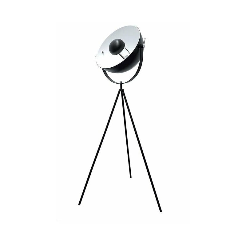 Silumen - Lampadaire Trépied Projecteur en Métal 145cm - Noir Blanc