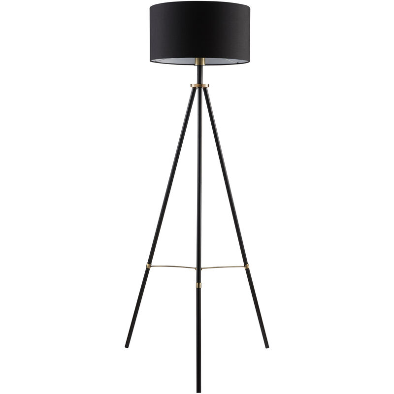 Lampadaire trépied Teamson Home led standard éclairage moderne noir VN-L00052-EU - Noir