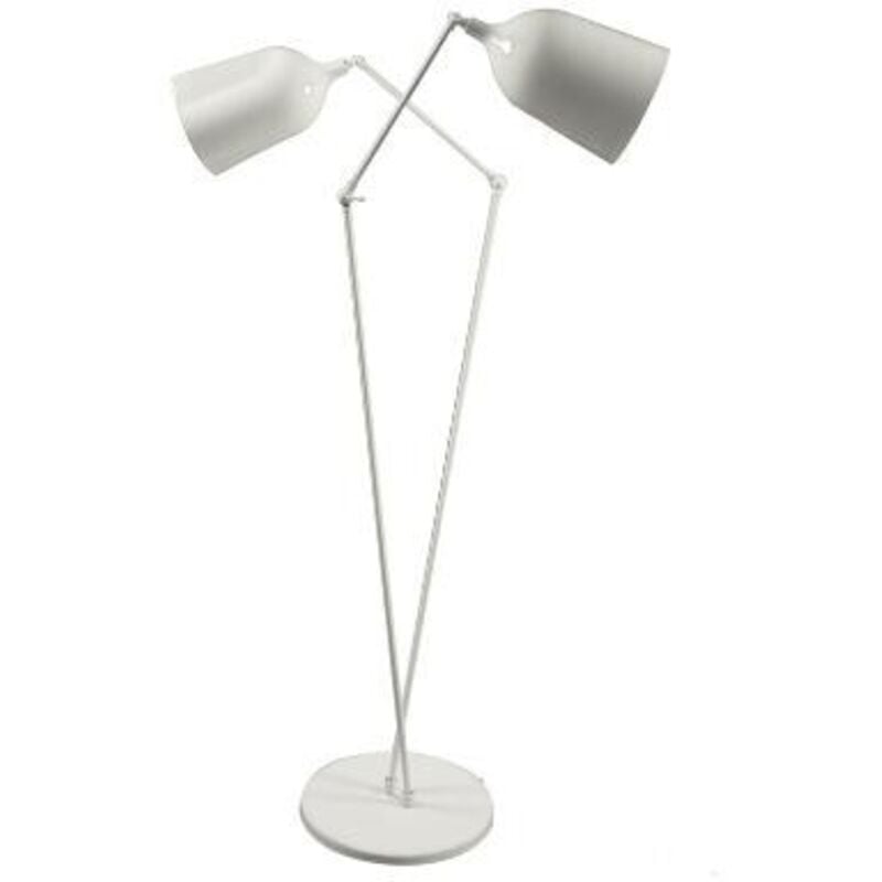 Lampadaire design, Lampadaire Twin ls design Blanc en Metal Aluminor