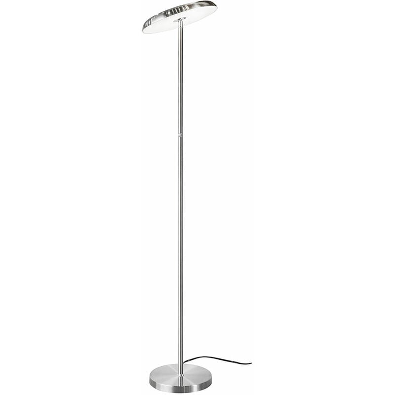 Lampadaire lampadaire, variateur tactile 3 niveaux réglables, lampe de salon, métal argenté, spot mobile, led 21W 1700lm 3000K, h 140 cm