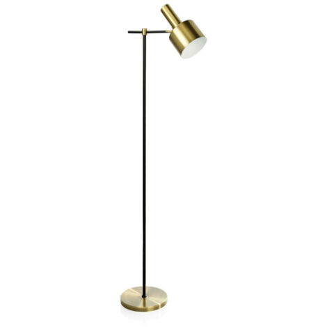 Lampadaire Vintage Métal Noir et Laiton Doré