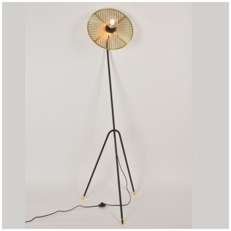 Lampadaire Waterlilly Noir Et Laiton