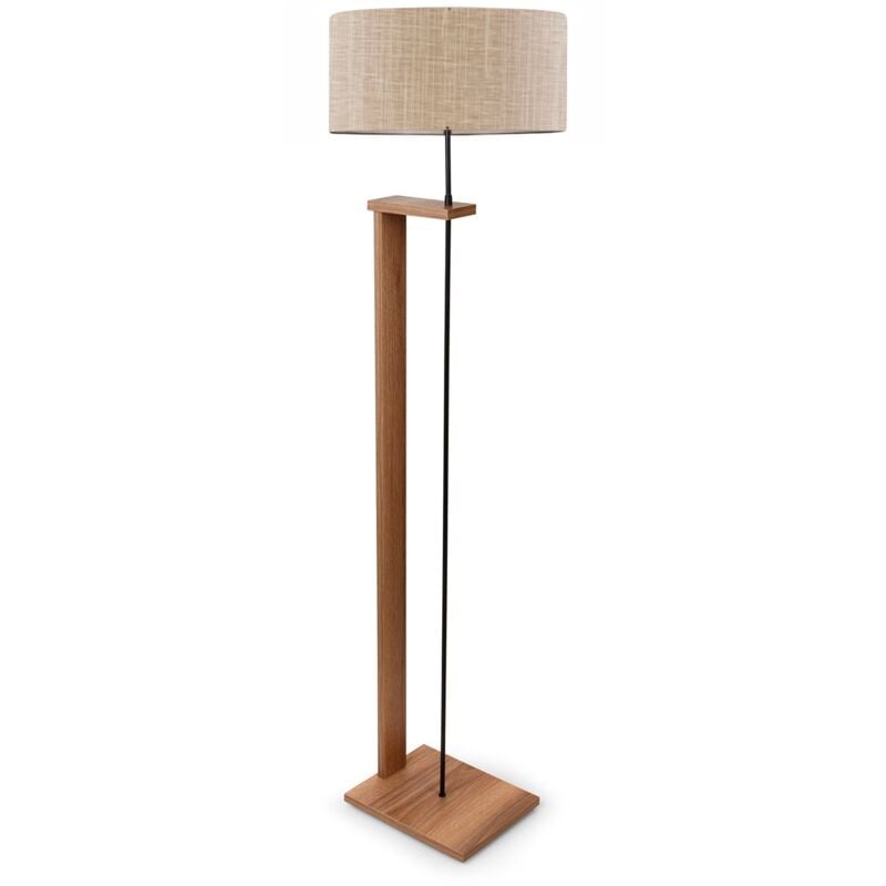 WELLHOME Lampadaire largeur 150 cm abat-jour beige, type E27 max 60 W, collection Victoria, douille E27 Max 60 W